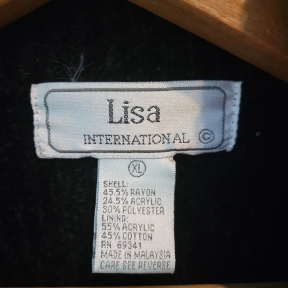 Vintage 90s Lisa International Faux Fur Leopard Chenille Zip Jacket XL - Picture 7 of 13